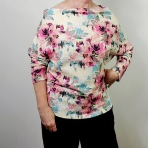 UMGEE WAFFLE KNIT OFF THE SHOULDER TOP
